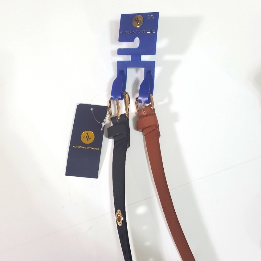 Adrienne Vittadini Leather Belt Set